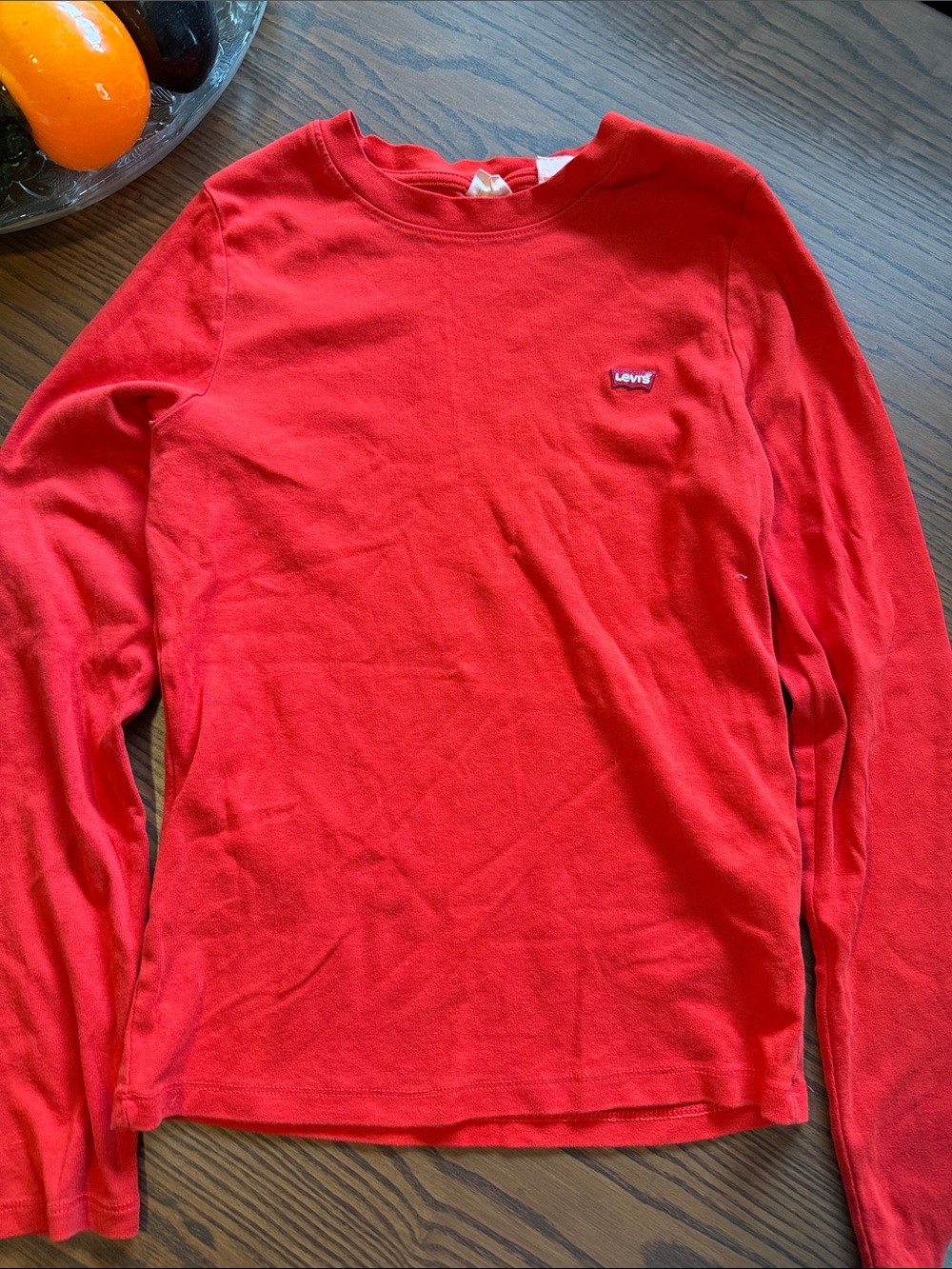 Levi's Men's Bright Red Long-Sleeve Crewneck Tee